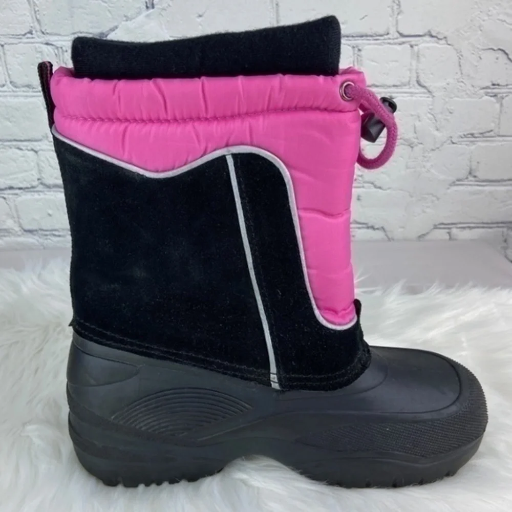 Totes‎ Jeanie Winter Snow Boots Black Pink Size 6